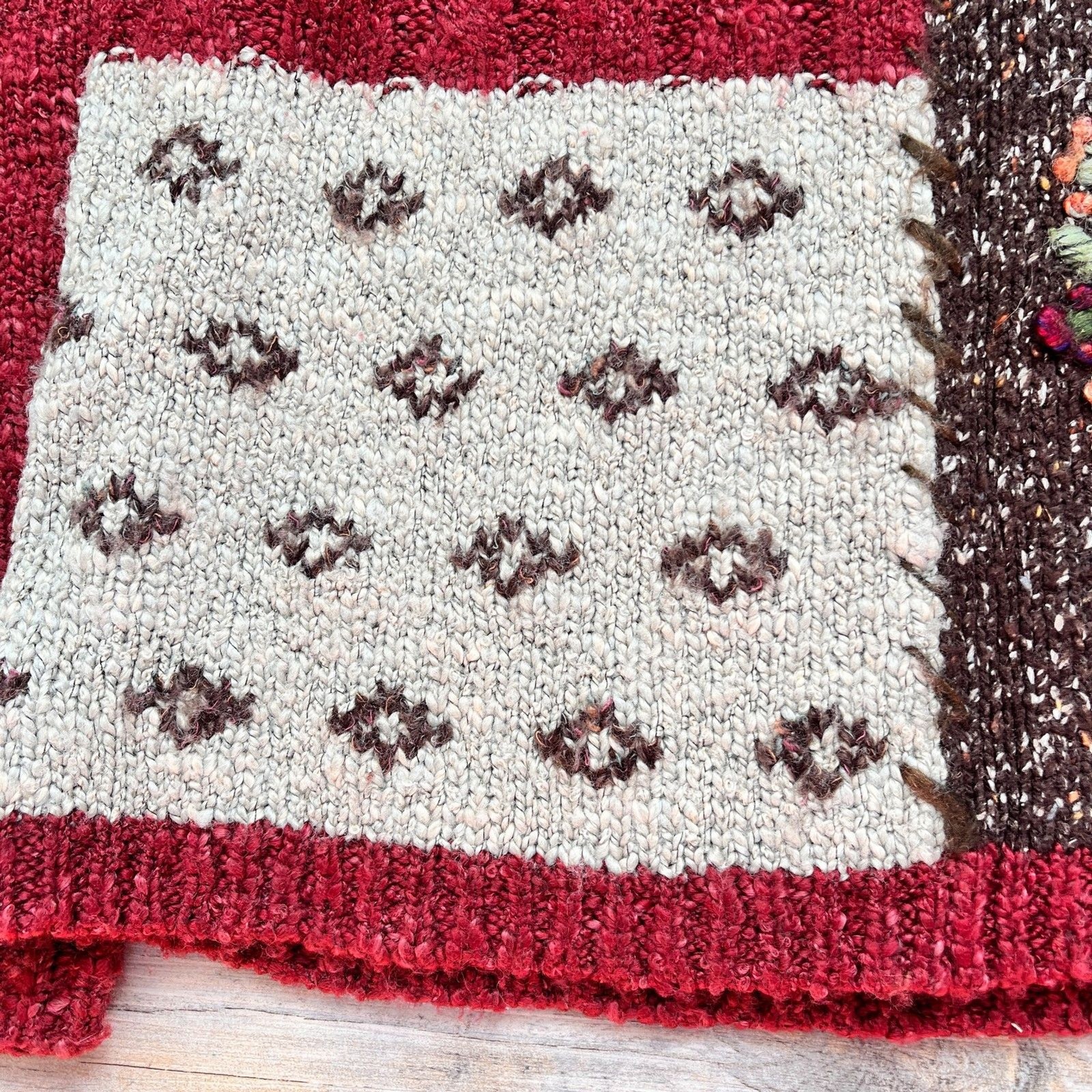 Croft & Barrow Patchwork Sweater S Cottagecore Fl… - image 10