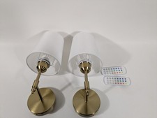 Battery Operated Wall Sconces Remote Set of 2 Rechargeable Wall Light Silver
