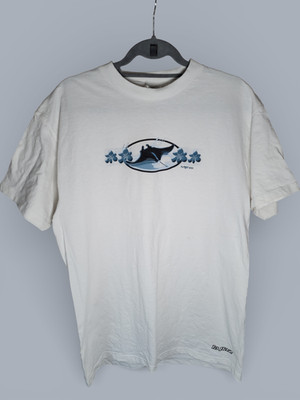 Vintage Peer Wear Herren T-Shirt L weiß Mantarochen Fisch Grafik Made in Mexico La Paz
