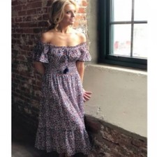H21 Tory Burch Wildflower Smocked Midi Dress