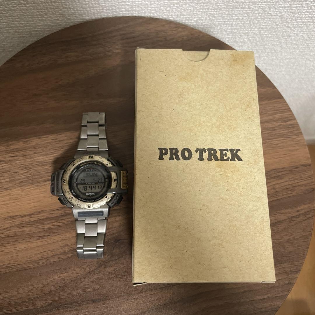CASIO PRO TREK PRT-411 Men's Digital Watch with Triple Sensor, Box & Manual