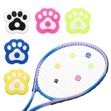 Tennis Racket Dampener, 1 Inch  5 Pcs  Silicone  Assorted Colors Cat Paw