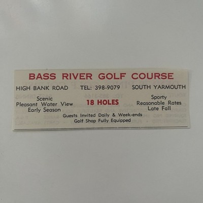 Bass River Golf Course 18 Holes High Bank S Yarmouth 1967 Cape Cod Ad TAJ6-S36