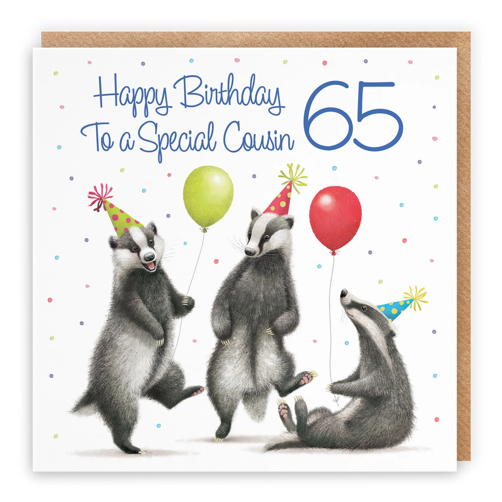 65th Cousin Badgers Birthday Card Milo's Gallery