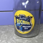 Richlube Motor Oil Glass Bottle Metal Spout One Quart Advertising Can — photo 10