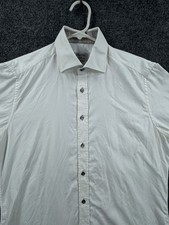 Stenstroms Slimline Cotton 16 Twofold Super Mens White Elegant Business Shirt