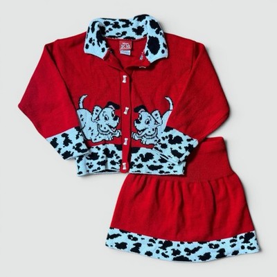 vintage Disney 101 Dalmatians 2 Piece sweater & Skirt set - Small youth sz 7/8