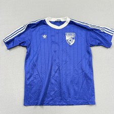 Vintage Adidas Shirt Mens Small Blue Short Sleeve Metuchen Soccer Jersey Top