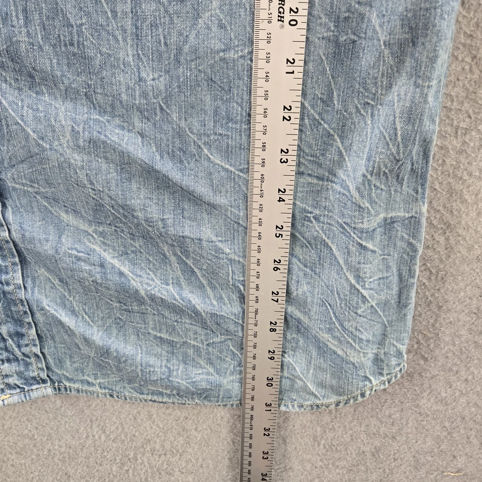 Camisa con botones Gap Jeans para hombre XL azul denim occidental manga larga trabajo Foto 4 de 4