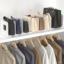 Purse Organizer for Closet Shelf Adjustable Purse Storage Organizer Shelf Div...