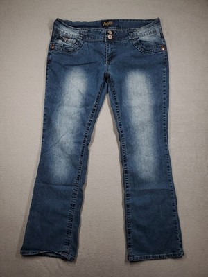 Angels Jeans Womens 17 Bootcut Low Rise Flap Pockets Medium Wash Y2K Denim