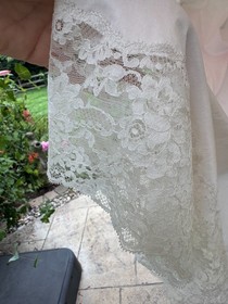 Vintage Vanity Fair Full Slip Silky Floral Lace Nylon Gown Size 38