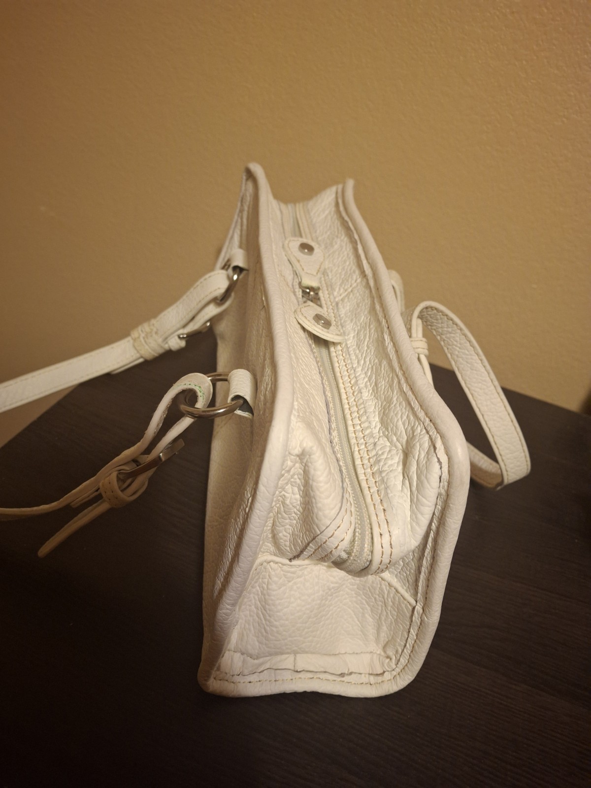 Ameri Leather White Satchel Handbag - image 4