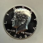 Photo of a 1968-S Kennedy Half Dollar Proof from an eBay listing that sold on Jul 21, 2026