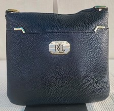Ralph Lauren Lauren Black Acadia II, Crossbody Bag Adjustable Strap Purse