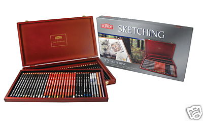 Derwent Skizzenstifte 72 Holzbox - Original Style mit heraushebbarem Tablett