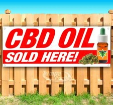 CBD OIL SOLD HERE Advertising Vinyl Banner Flag Sign Many Sizes ALL NATURAL