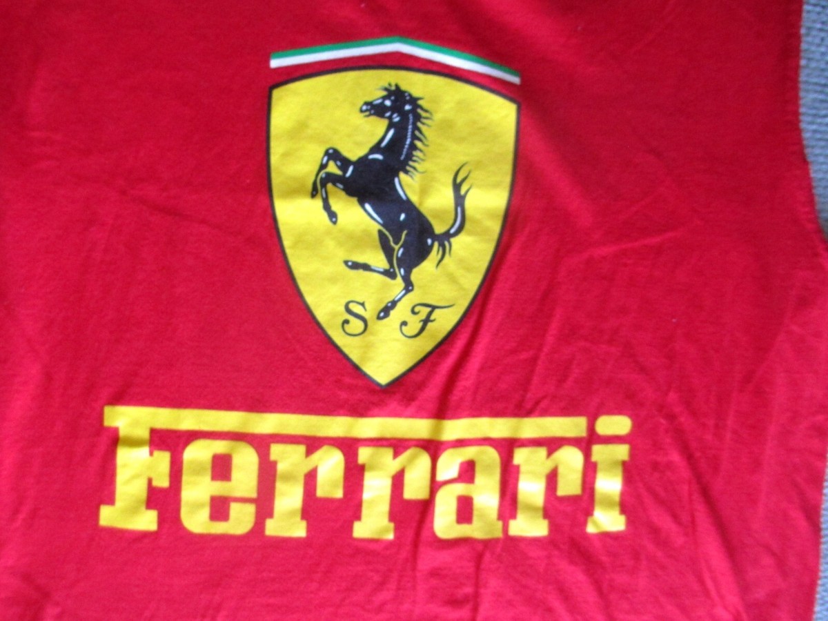 Ferrari Logo Official Licensed Product F1, Red Sleeveless T