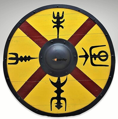 Medieval Round Shield Viking Shield Unique antique Design Shield Wooden 24 inch