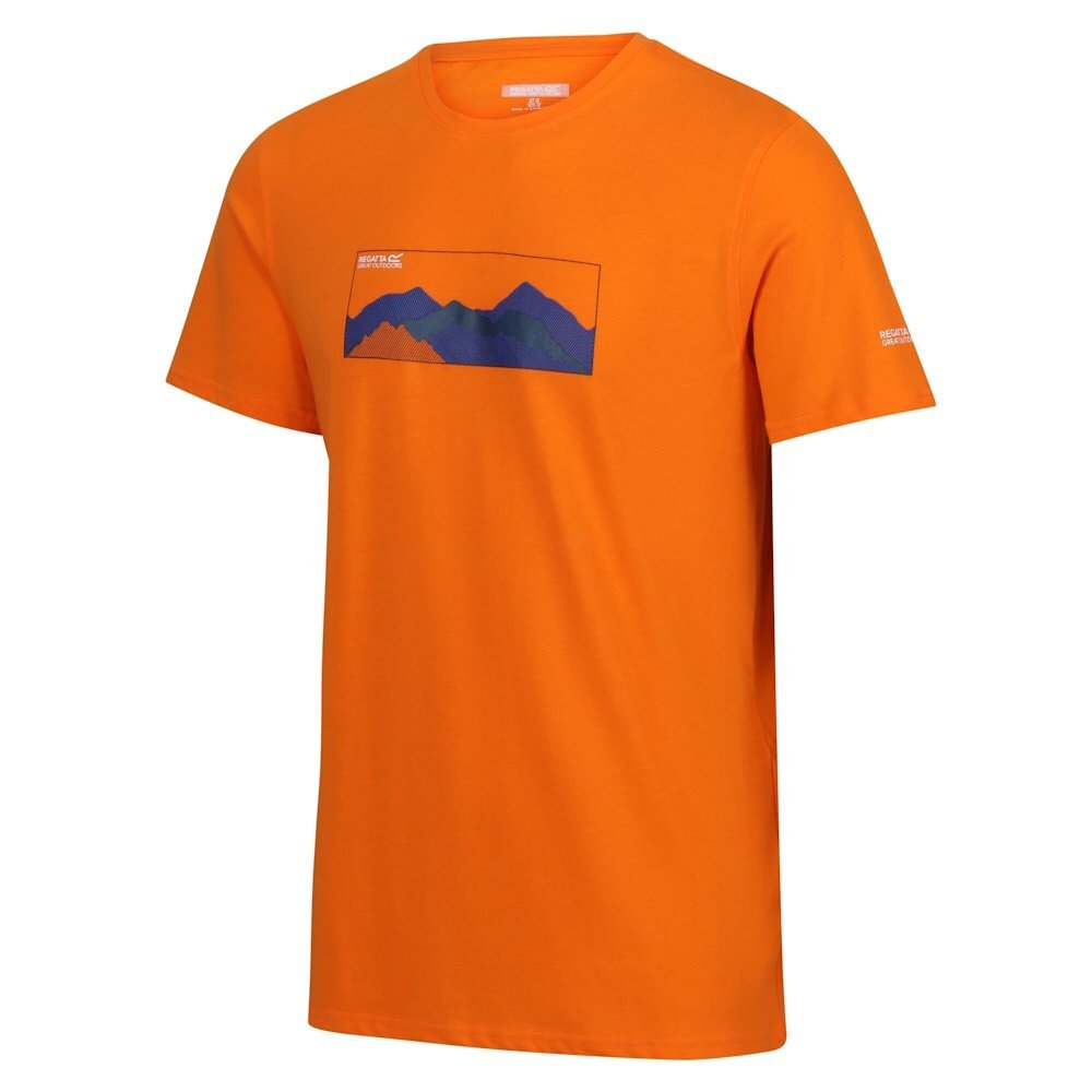 Maillot de sport manches courtes homme Regatta Breezed IV orange persimmon pour entraînement