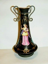 Lebeuf Milliet & Cie Creil Montereau Antique French Bronze Mounted Pottery Vase
