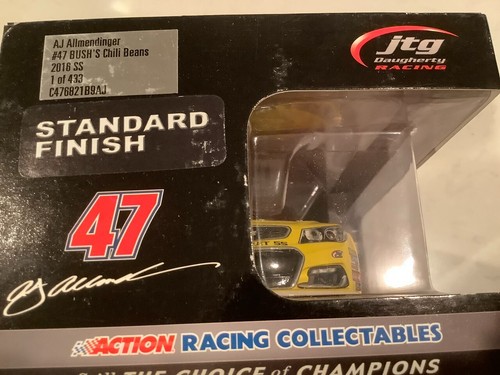 AJ ALLMENDINGER AUTOGRAPHED 2015 CHEVY SS BUSH'S CHILI BEANS DIECAST & CARD - Picture 11 of 17