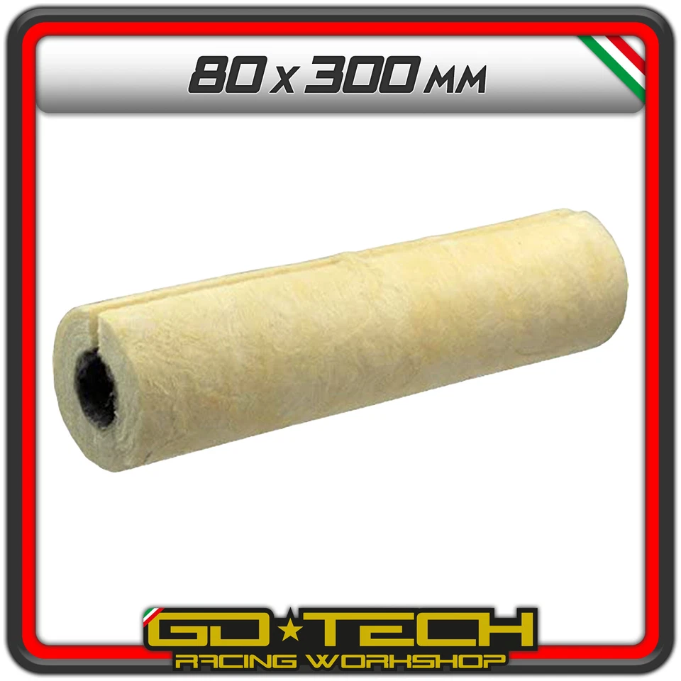 LANA DI ROCCIA VETRO per MARMITTE MOTO SCARICHI CARTUCCIA SILENZIATORI 80x300 mm - Immagine 2 di 3