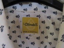 Chemise Vintage Les Olivades - Fabriquée En Provence - Blanc - Taille XL - Coton - Manches Courtes - Occasion Très Bon état