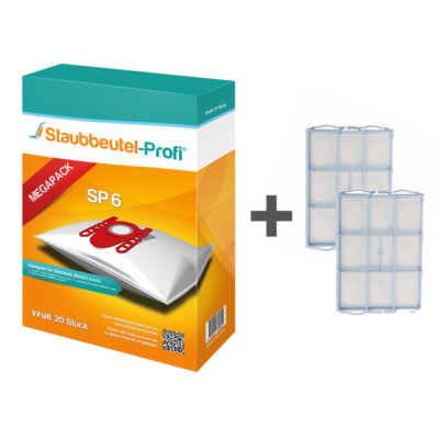 20  Staubsaugerbeutel + 2 Motorschutzfilter passend für Bosch BSGL 2 MOVE 1 - 4 