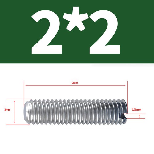 A2 Edelstahl Längsschlitz Gewindestifte mit Flachkopf M2 M2.5 M3 M4 M5 M6 M8 M10 - Picture 7 of 72