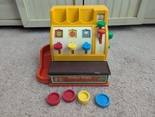 Vintage Fisher-Price Cash Register 926 with Four Coins Working Bell 1974