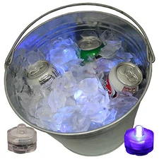 WOW Sick Rave Beer Ice Bucket Bright Glow LED Lights Submersible Party 24 Purple
