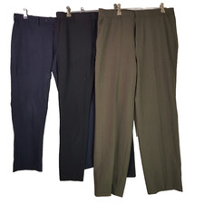 Dress Pants Lot x3 UNIQLO H&M Mens 30 Black Blue Skinny Relaxed Business Pleat