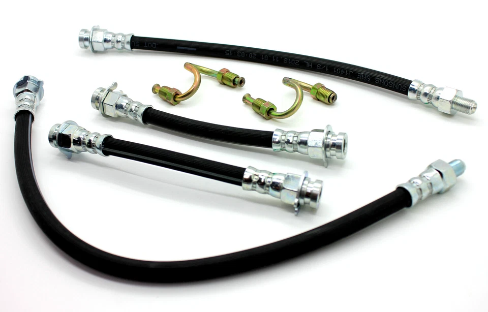 NUEVO KIT DE LÍNEA DE MANGUERA DE FRENO Willys Jeep de 6 piezas / para 1941-66 MB GPW CJ2 CJ3 M38 M38A1 Foto 3 de 4