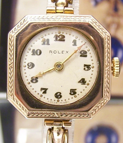 SUPERB 1922 ROLEX ANTIQUE VINTAGE GENUINE SWISS SOLID GOLD WATCH & BAND SERVICED