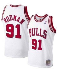 Chicago Bulls 1997-98 Dennis Rodman 91 White NBA Swingman Jersey
