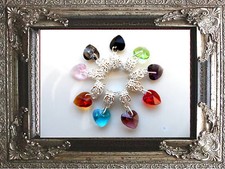 ANHÄNGER~HERZ aus GLAS FARBWAHL~DANGLE BEADS FARBWAHL für ARMBAND u.KETTE
