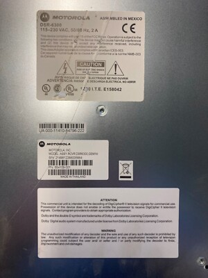 Motorola DSR-6300 Multi-Channel Commercial IRD/Transcoder 554109-001