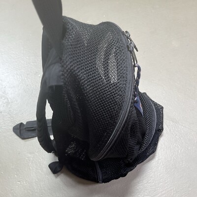 Vintage Jansport Backpack Black Mesh Front 2 Pocket 90s USA
