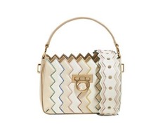NWT Salvatore Ferragamo x Sara Battaglia Multicolor Zigzag Two-Way Salome Bag
