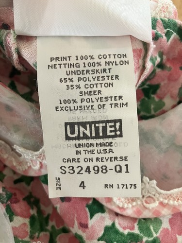 Vtg Bonnie Jean Floral Girls Dress Size 4 Pink Modest Cottagecore USA New York - Picture 14 of 15