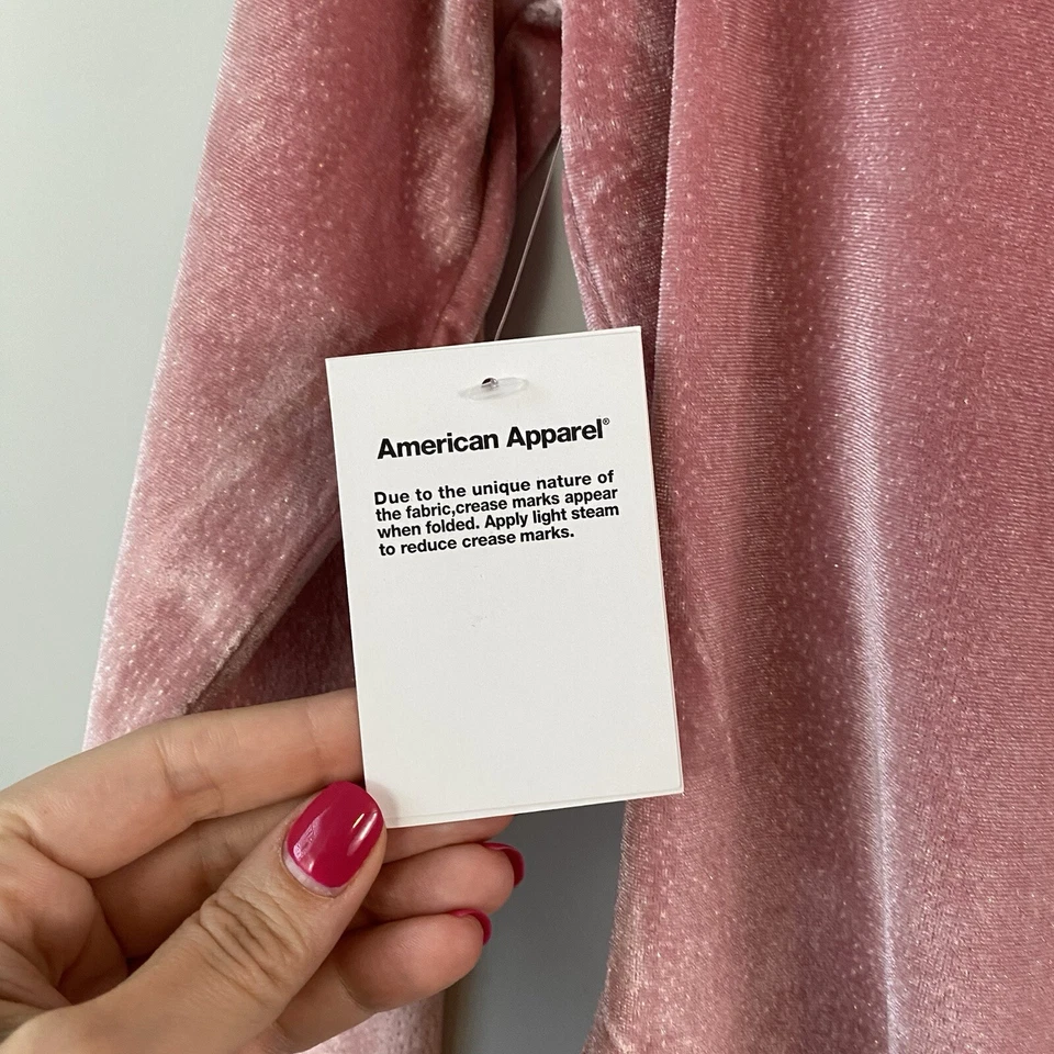 Body American Apparel Terciopelo Envolvente Frontal Polvoriento Oro Rosa Brillante M Foto 4 de 4