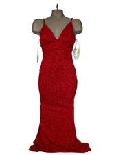 Windsor V-Neck Glitter Mermaid Red Formal Dress Women's SMALL NWT