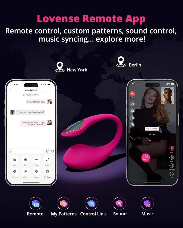 LOVENSE Lush 4 Remote Control G Spot Egg Vibrator with Vibrant LED Light Tail - Image 3 of 4