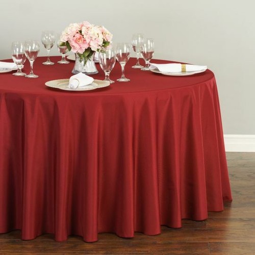 120 in. Round Polyester Tablecloth for 60 in. Table, 33 Colors for Wedding Party - Picture 43 of 135