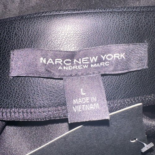 Marc New York Black Mini Skirt Size Lg Gold Buttons Leather Trim NWT FLAWED - Picture 4 of 10