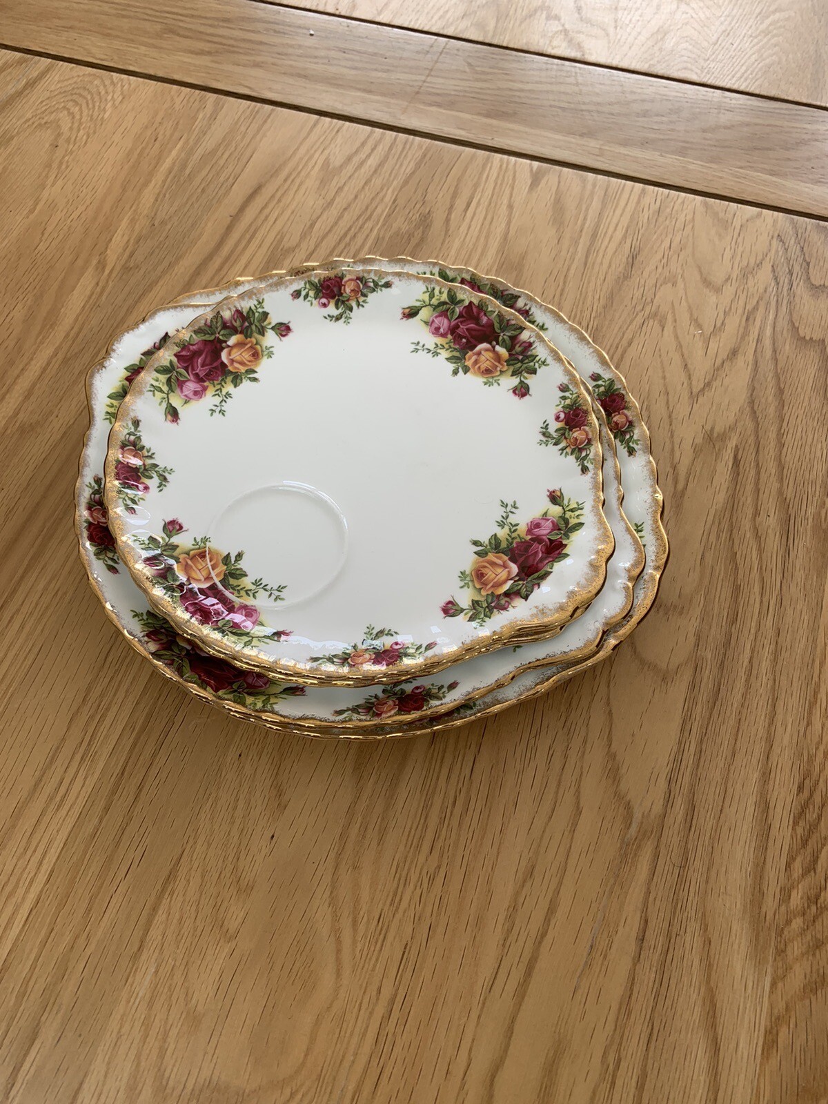royal albert old country roses Cake plates and tennis plates 4 items eBay