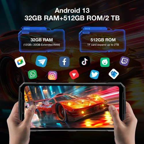 DOOGEE DK10 Dual 5G Outdoor Smartphone 32GB + 512GB / TF 2 TB Android 13 120Hz Telefon komórkowy - Zdjęcie 6 z 8