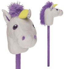 Steckenpferd Einhorn Lila Wei&szlig; Hobby Horse Pferd Hobby Horsing 75 cm ab 2 Jahre