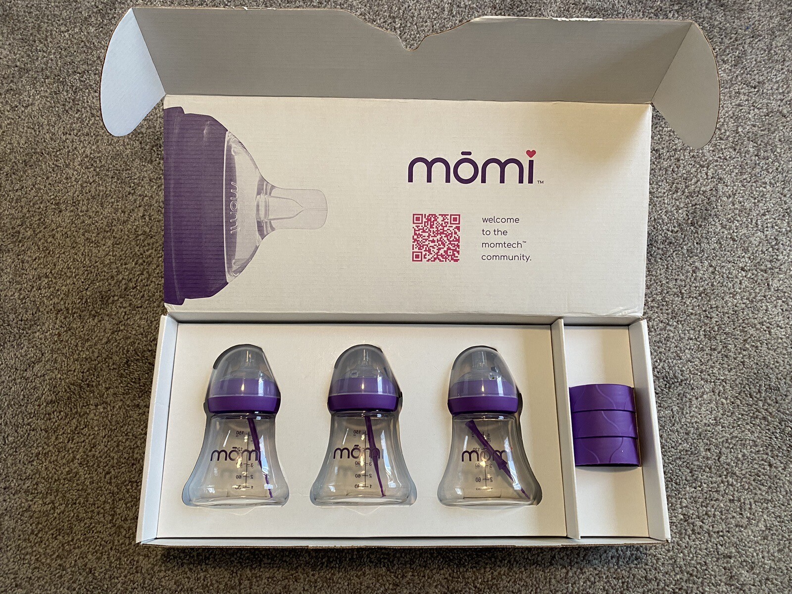 Momi Glass Baby Bottles Set Of 3